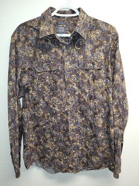 Joe by Joseph Abboud Modern Fit Paisley Shirt Men's Medium 100% Cotton Button Up